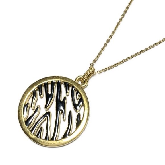 Auth SWAROVSKI - Clear Clear Orange Gold Swarovski Crystal Hardware Necklace - Picture 2 of 4